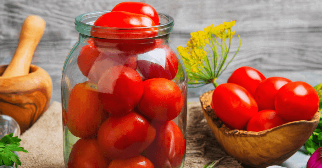 fresh tomatoes can be canned or frozen
