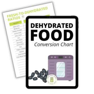 Dehydrated Food Conversion Chart Printable