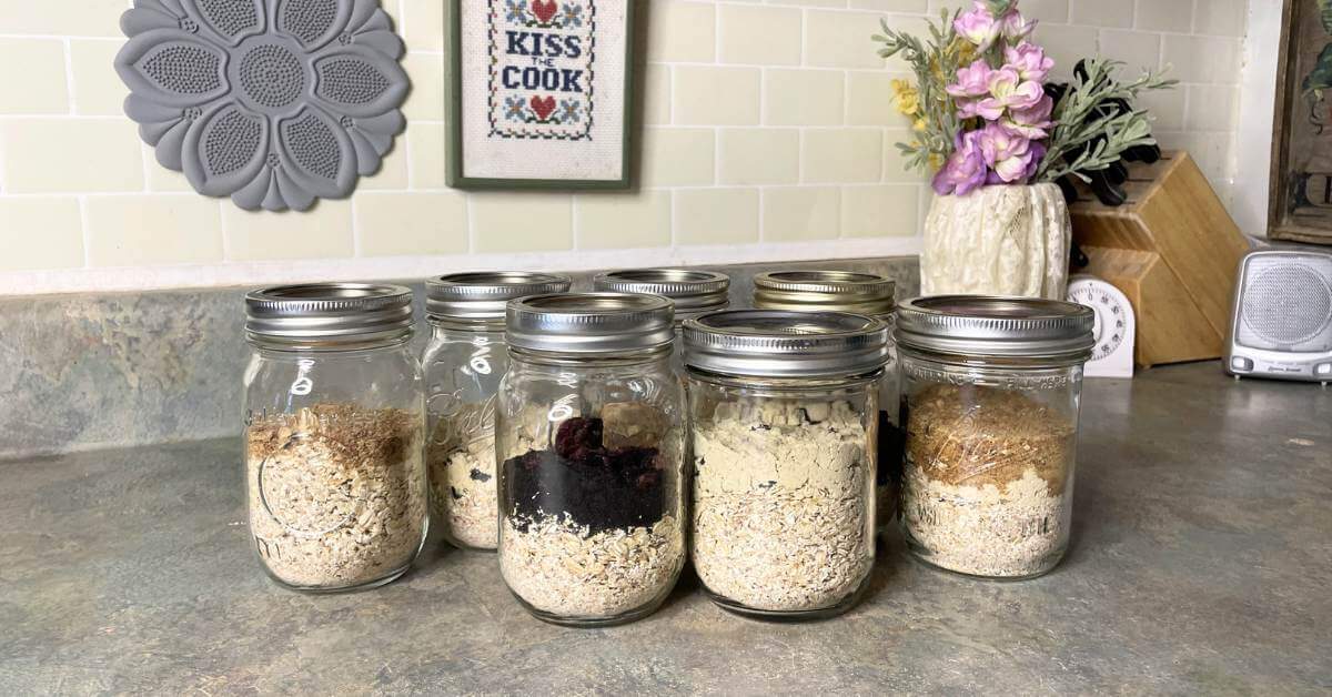 homemade instant oatmeal in single-serving jars