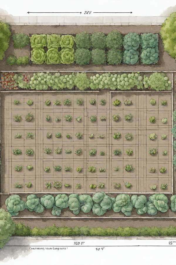 20x20 garden layout