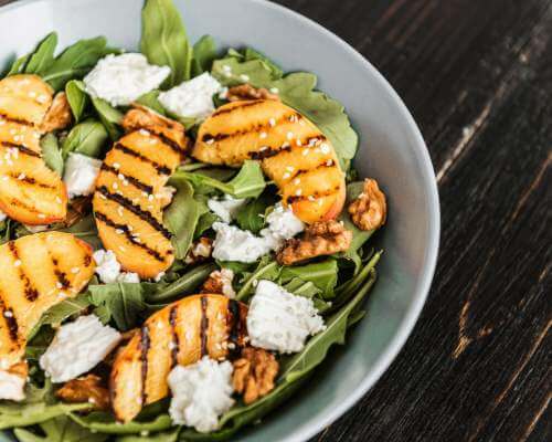 Grilled Peach and Arugula Salad