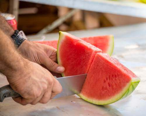 cut watermelon into wedges