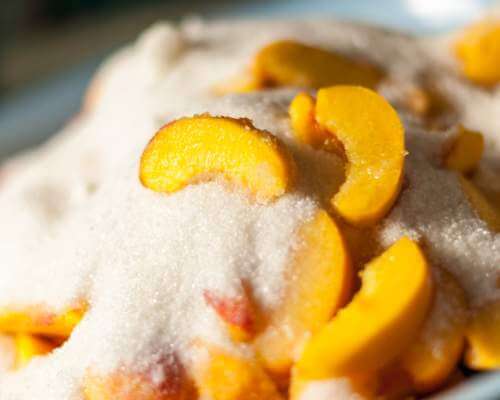 sugar-packed peaches