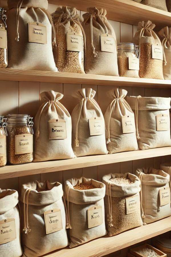 cloth drawstring bags for storing dried goods