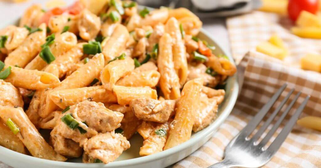 Cajun chicken pasta cooked in a Crock-Pot