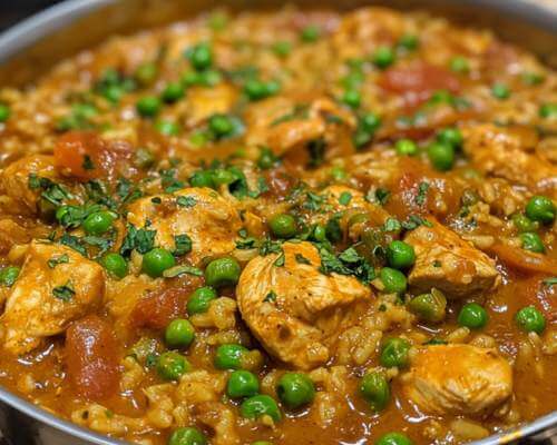 chicken curry with peas