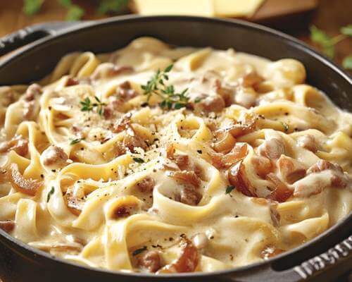 one-pot-french-onion-alfredo-pasta