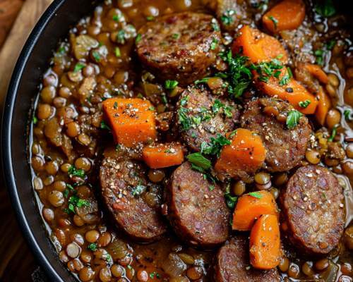 sausage and lentil stew