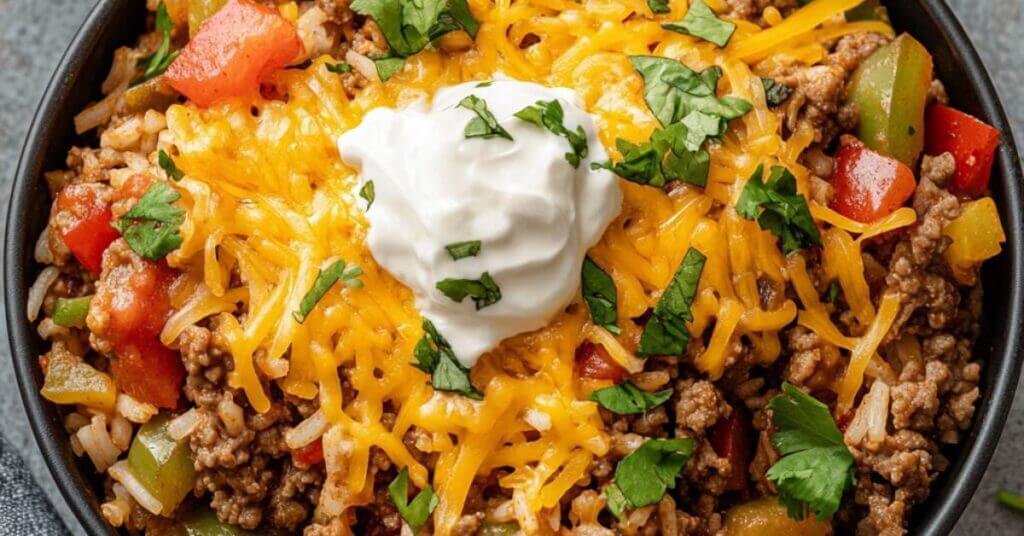 ground-beef-taco-skillet-one-pot