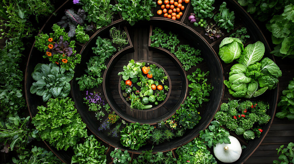 pretty circular garden design