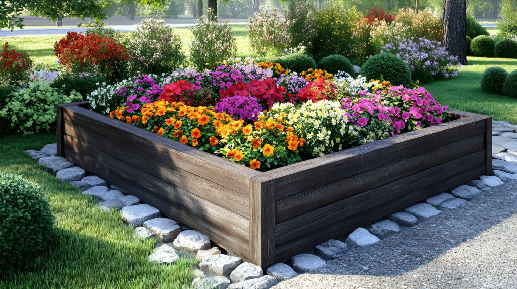 modern raised flower bed