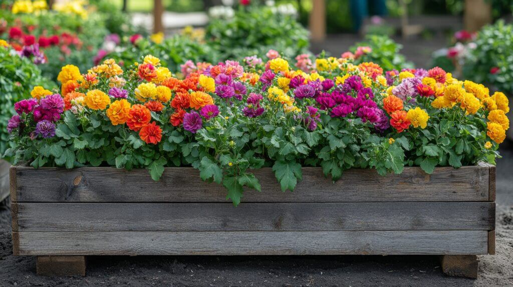 vibrant raised flower bed