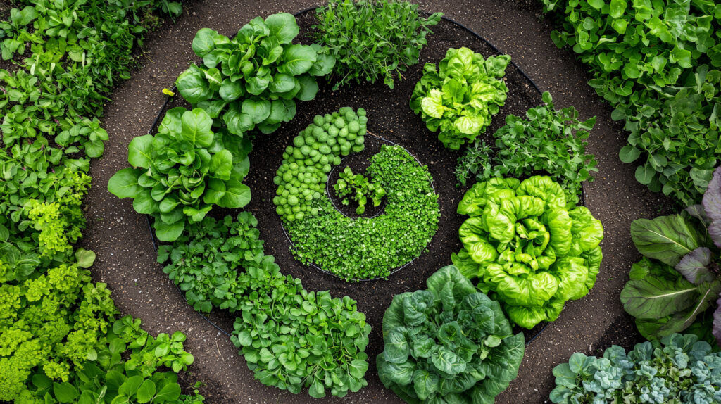 spiral raised bed garden layout
