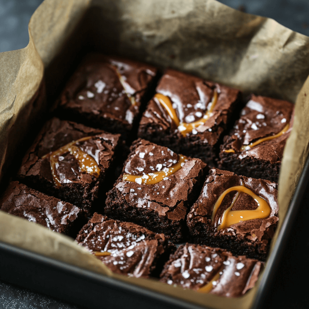 Brownies with Salted Caramel Swirl