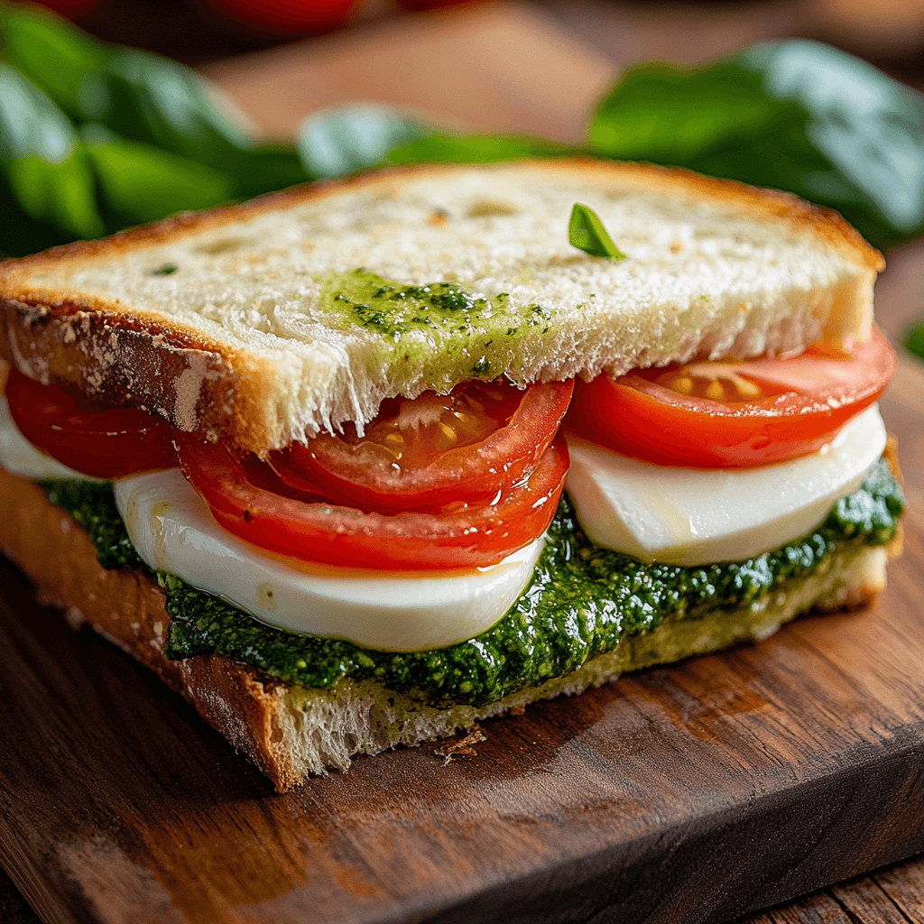 Caprese Sandwich with Basil Pesto