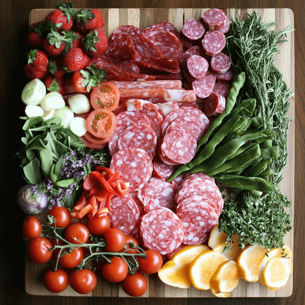 farmer's market inspired spring charcuterie board