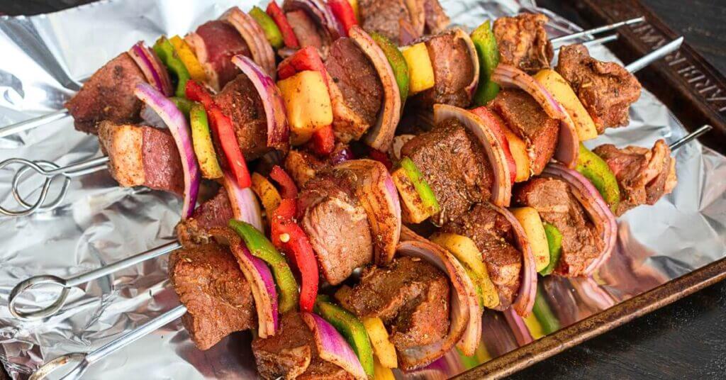 Sheet Pan Steak Fajita Skewers Recipe