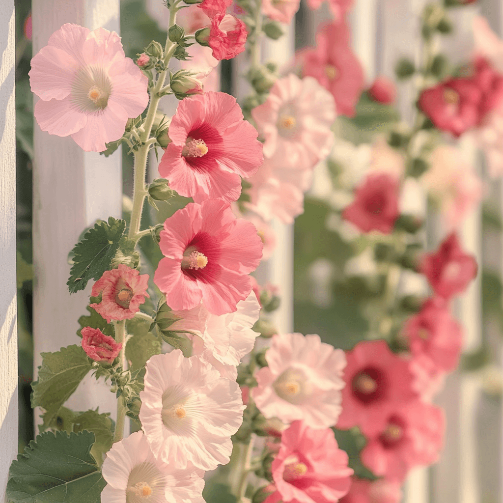 hollyhock tall perennial plant