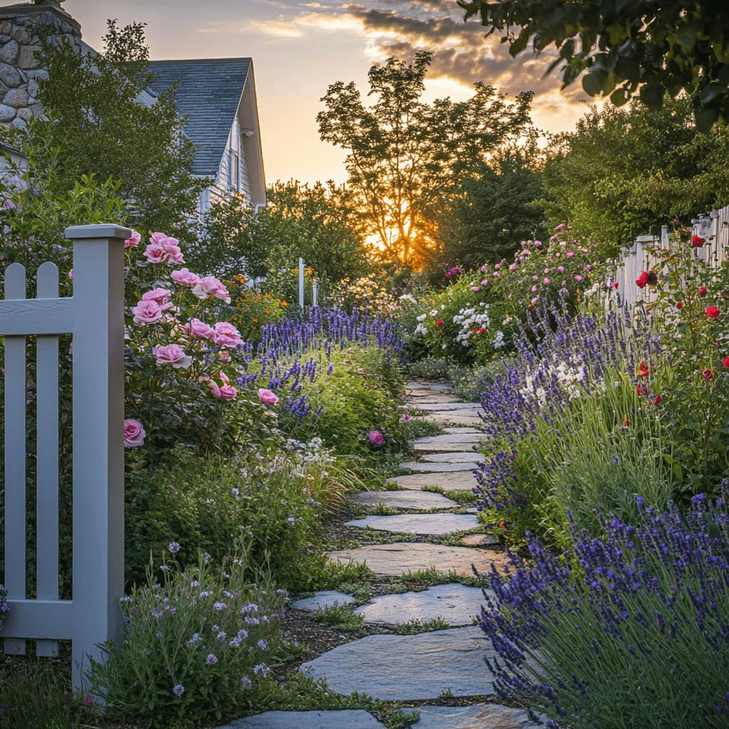 cottage garden border  front garden ideas