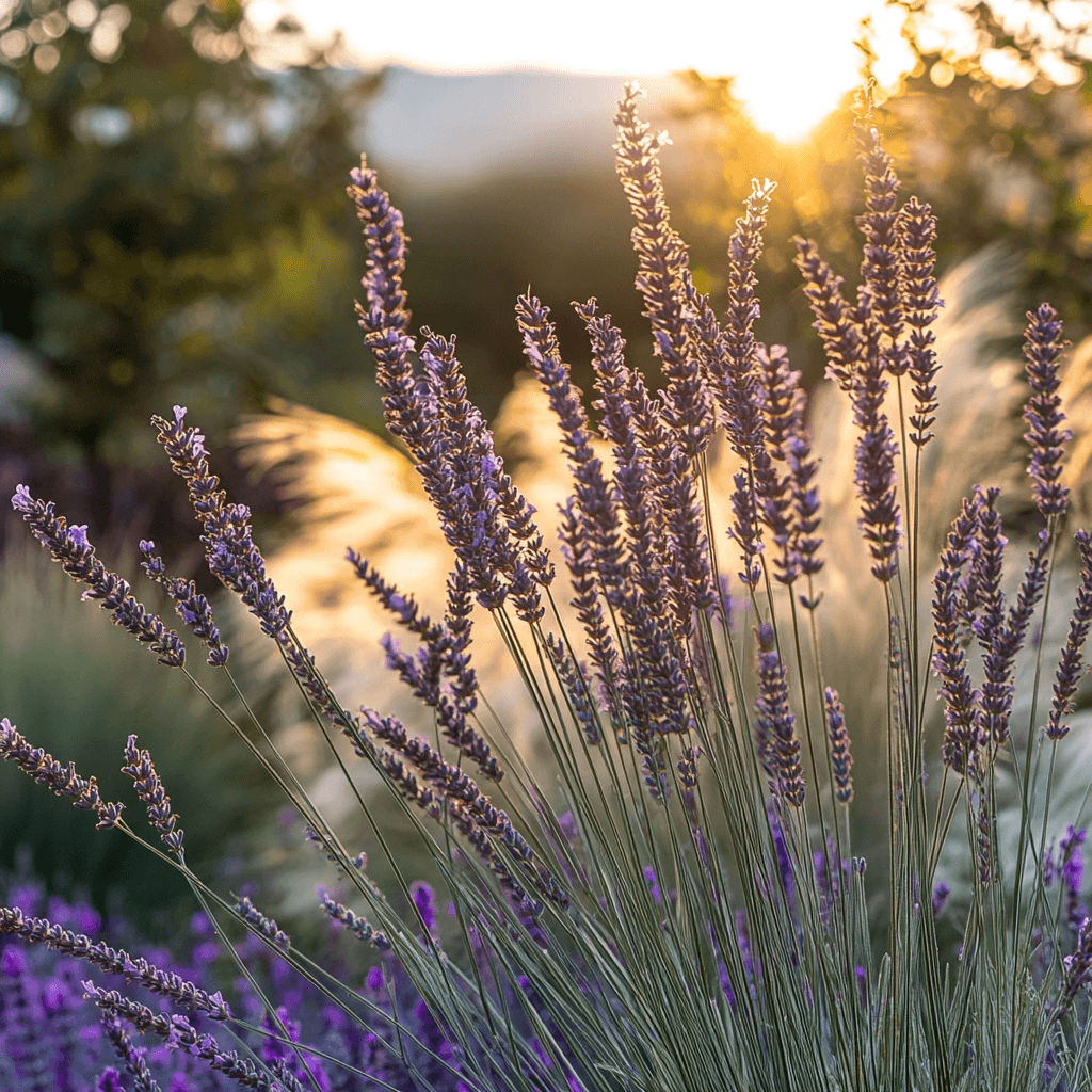 lavendar and ornamental grasses