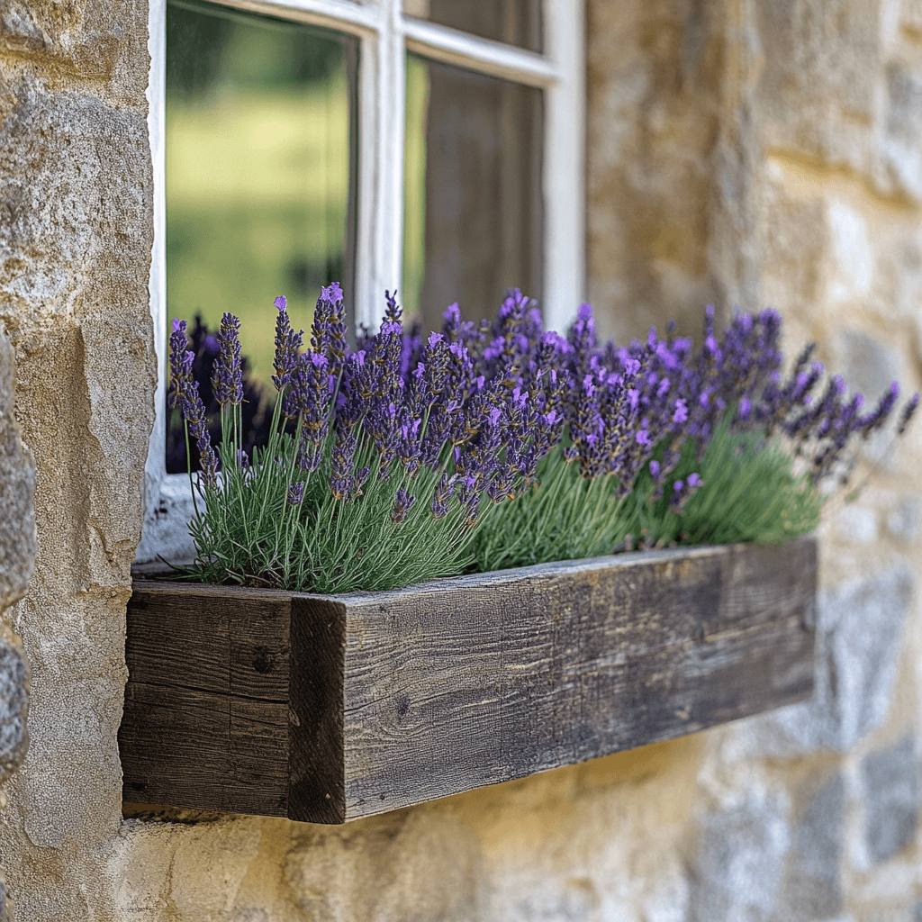 lavendar window boxes