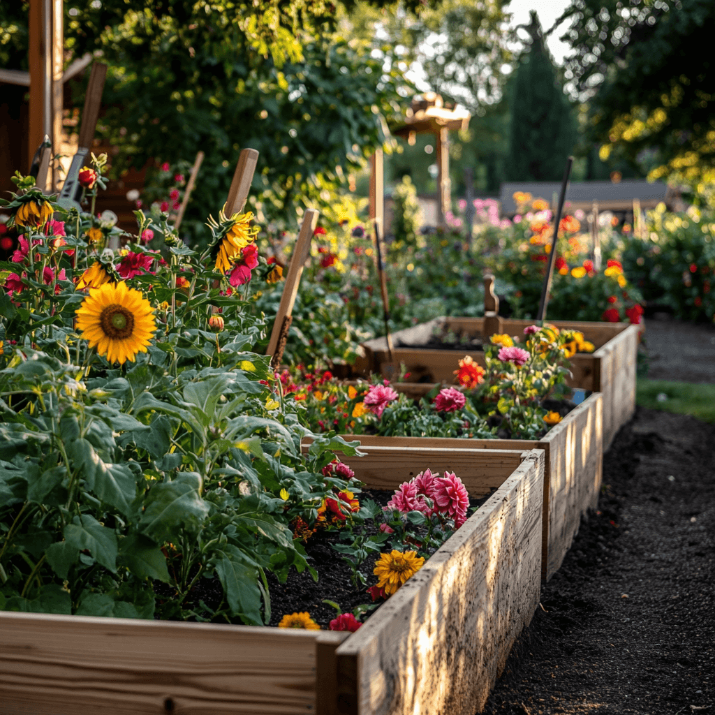 raised bed gardens cut flower garden ideas