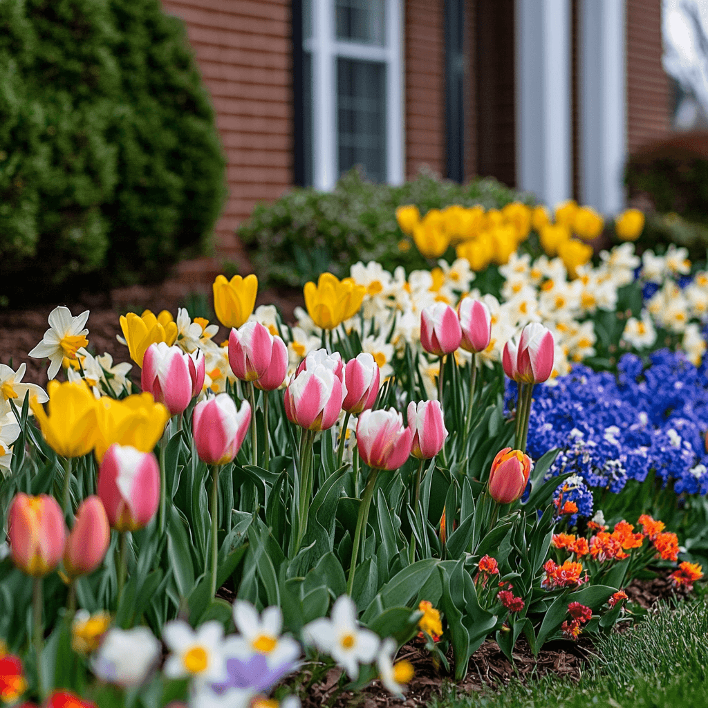 seasonal color rotation  front garden ideas