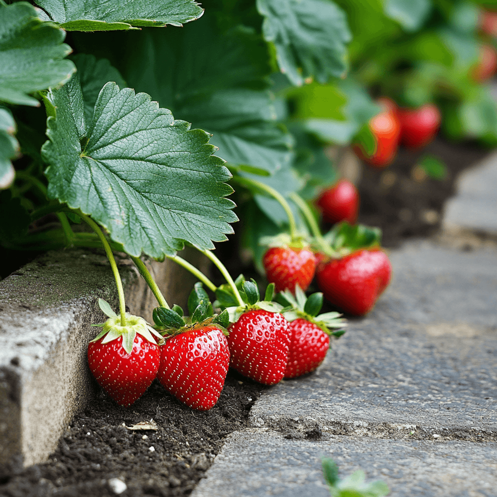 strawberries-growing-along-walkway