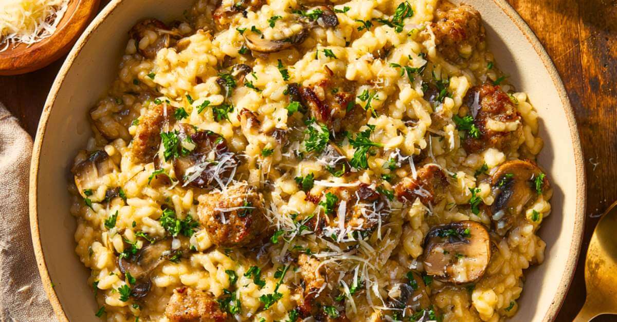Mushroom And Sausage Risotto
