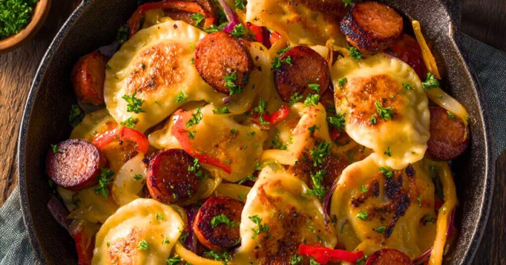 Pierogi And Kielbasa Skillet