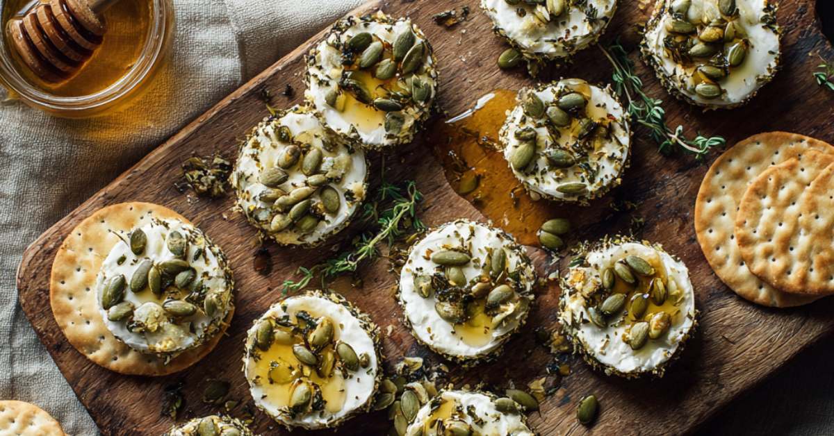 Pumpkin Seed-Crusted Goat Cheese Appetizer