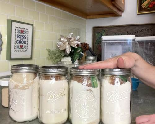 pantry-mixes-lined-up-on-kitchen-counter