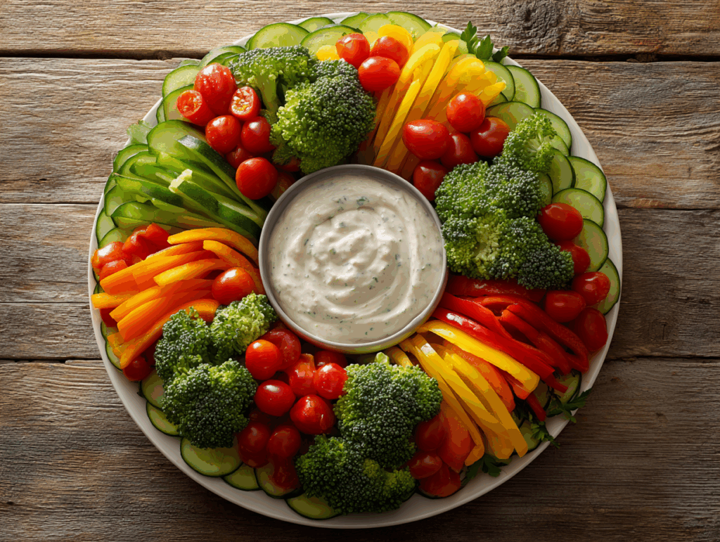 vegetable tray wreath