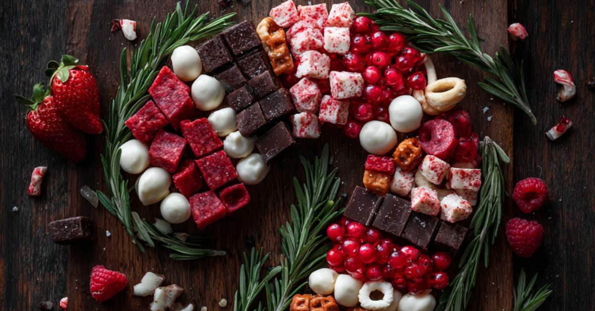 Candy Cane Charcuterie Board