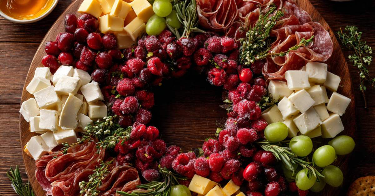 christmas wreath charcuterie