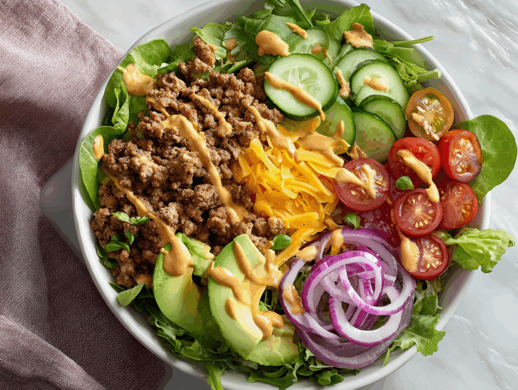 ground turkey burger bowl