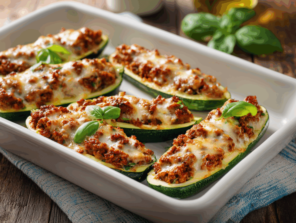 ground turkey zucchini boats