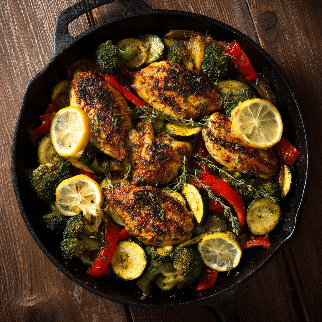 lemon garlic chicken with vegetables