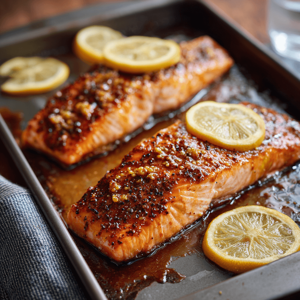 salmon with honey mustard glaze