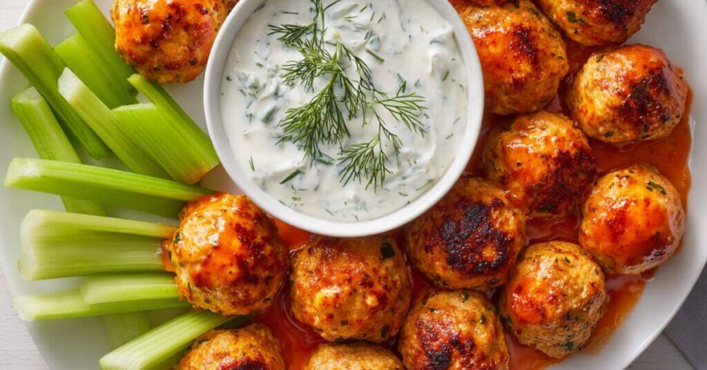 buffalo chicken meatballs