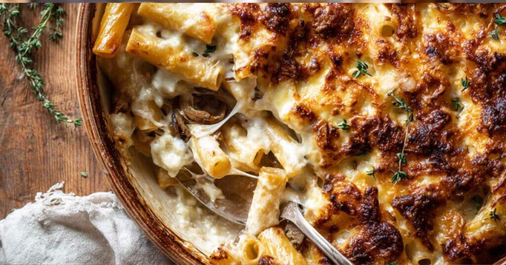 french onion baked ziti