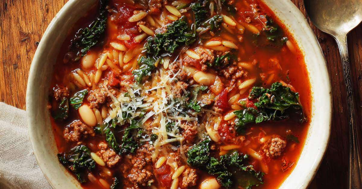 kale orzo soup