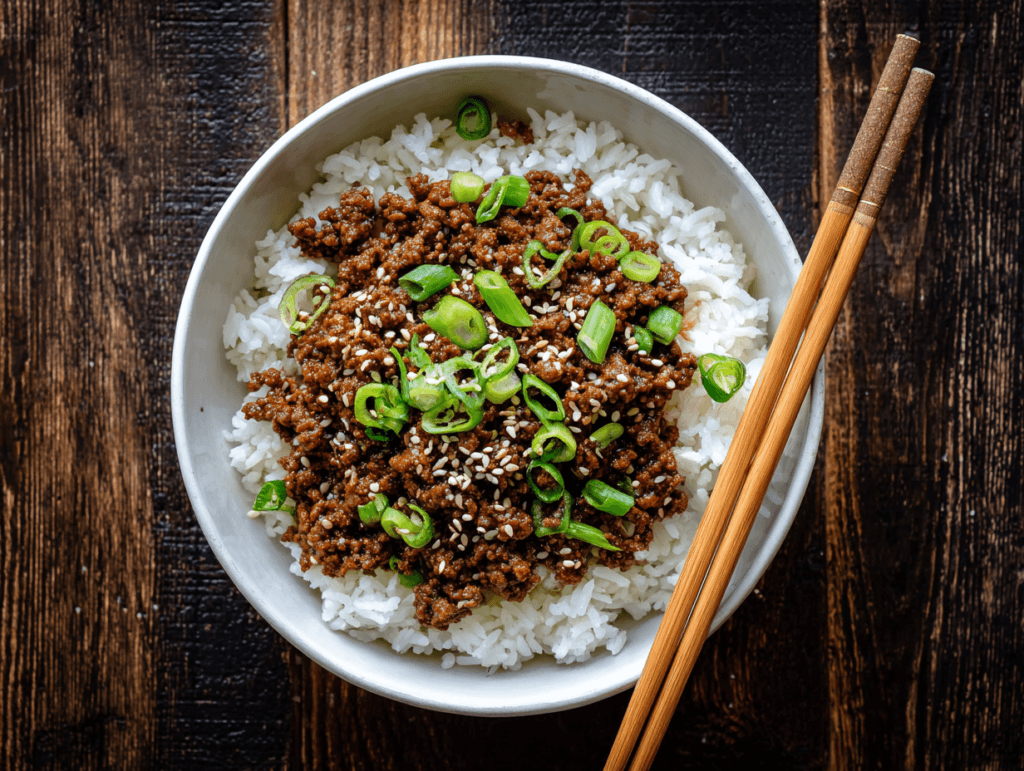 Korean ground beef bowls