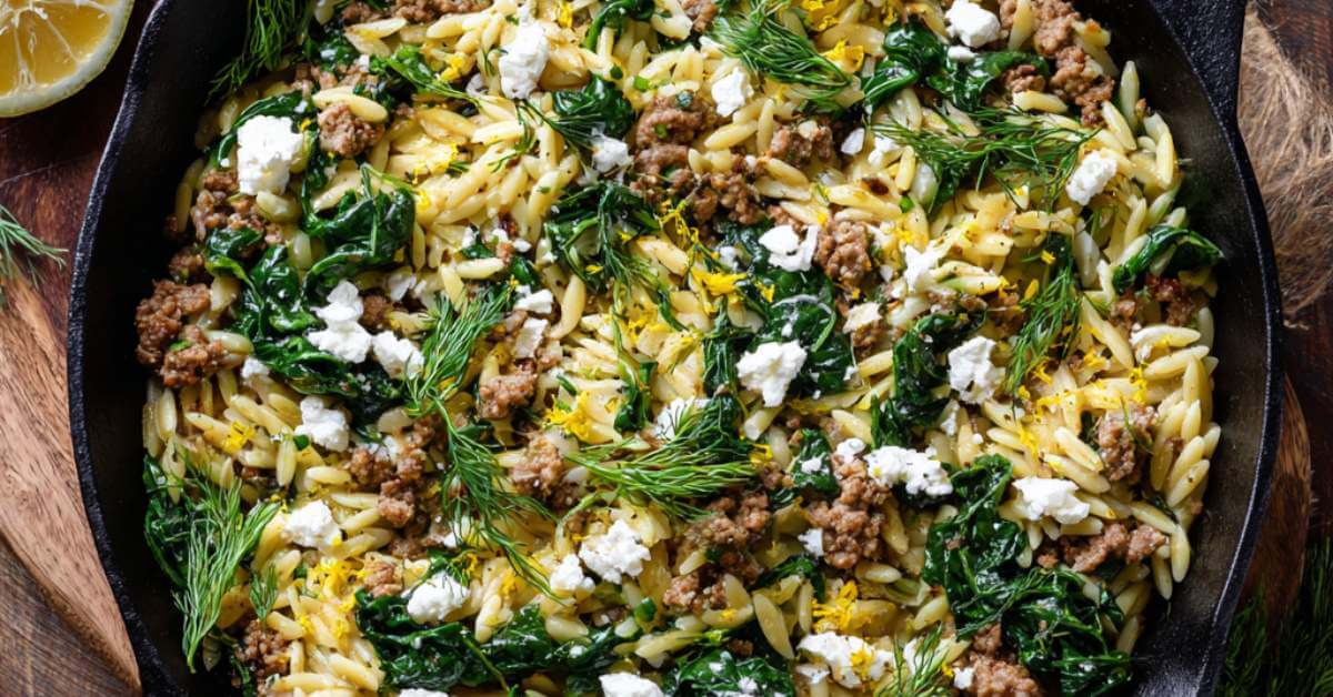 lemon herb beef orzo