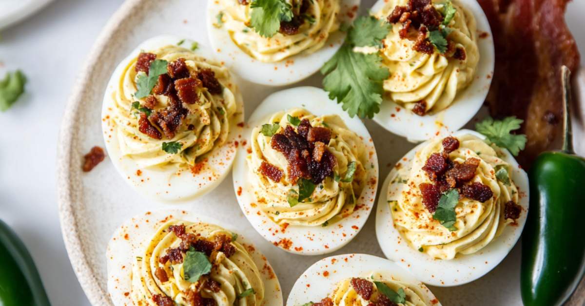 Jalepino popper deviled eggs
