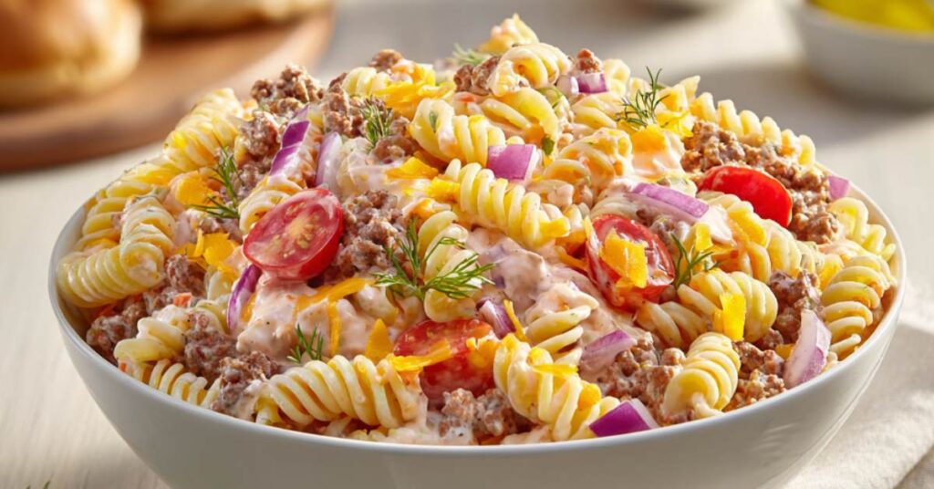 cheeseburger pasta salad