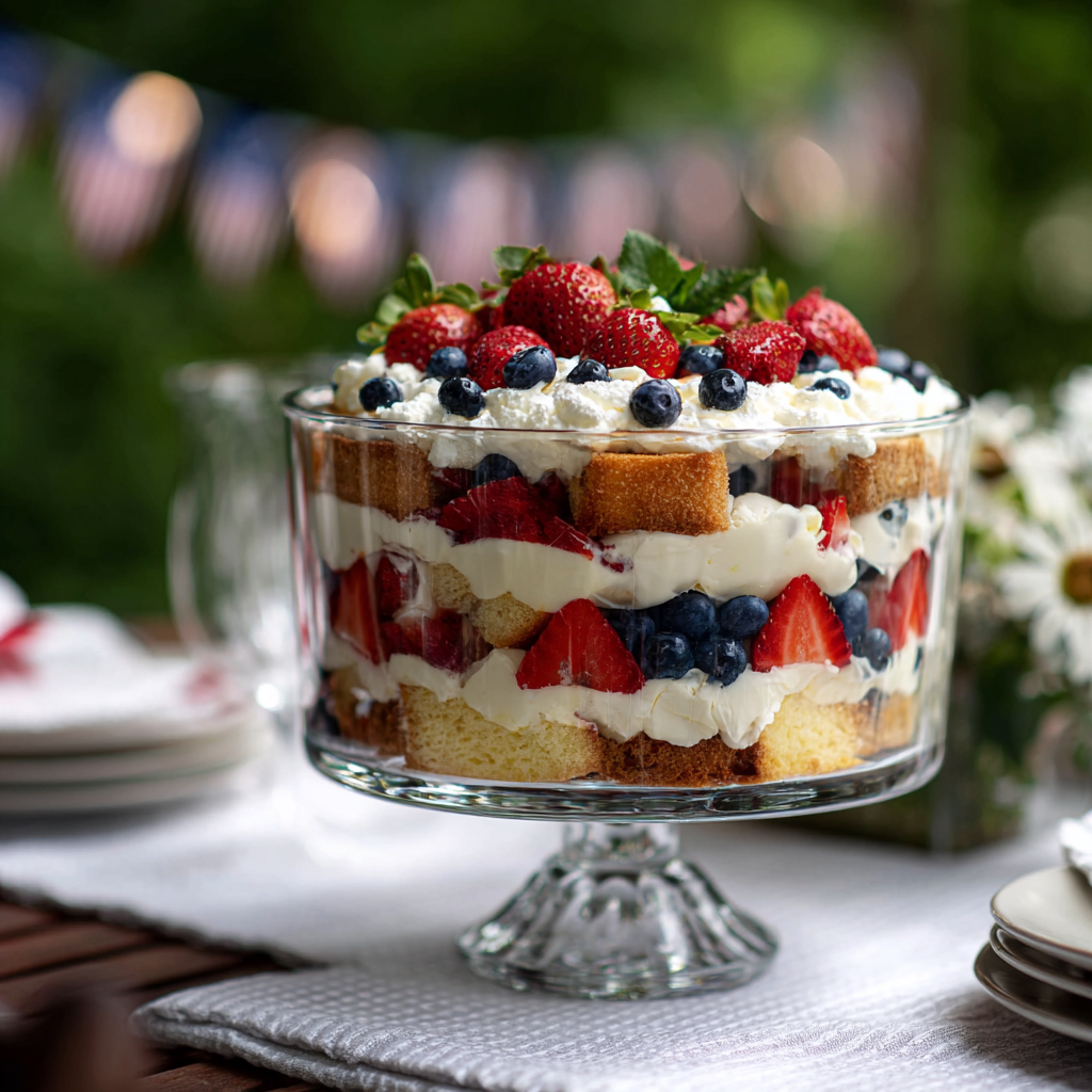 Red, White and Blue Trifle