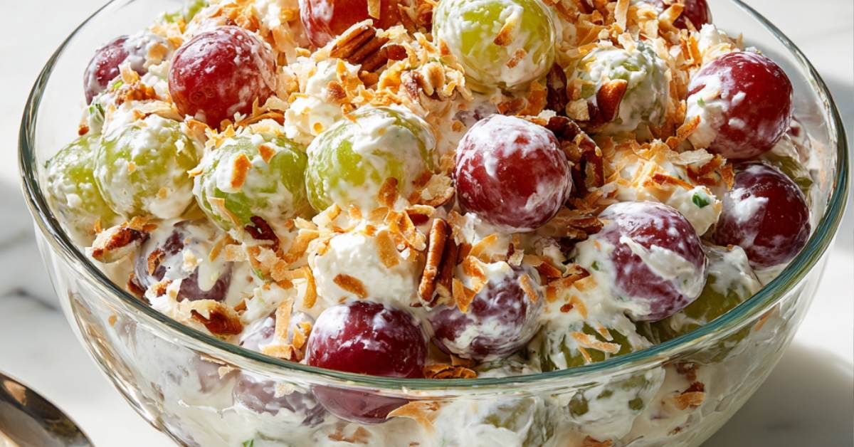 Toasted Coconut Grape Salad