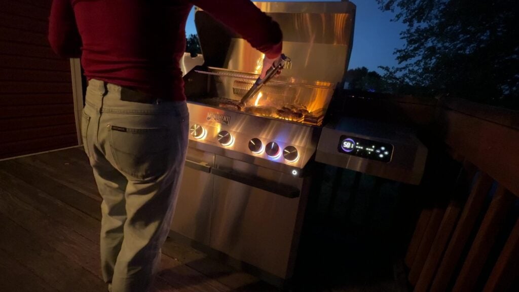 grilling on the Eminence grill by Monument Grills