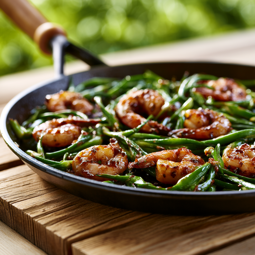 Garlic Scape and Shrimp Stir-Fry